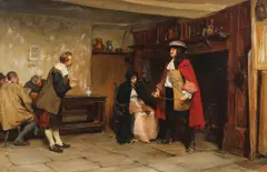 The Elopement - by John Seymour Lucas, Oil on canvas, sold Apr 2023
