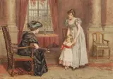 George Goodwin Kilburne, Come Baby, Watercolor