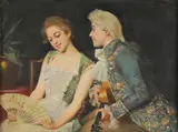 G. L. Cerri, A Courting Scene, Oil on canvas