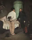 German School, Call-Up Notice, Oil on Canvas