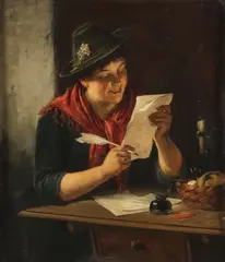 Rudolf Epp, The Love Letter, Oil on board