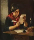 Rudolf Epp, The Love Letter, Oil on board