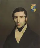 German School, Portrait of a Gentleman with Family Crest, Oil on canvas