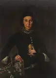 German School, Woman Holding Lemon and with Bible and Coral Rosary ‐, Oil on canvas