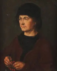 Albrecht Durer, Portrait of Durer's Father Holding Rosary, Oil on canvas