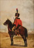 Édouard Detaille, Portrait of French Hussar on Horseback