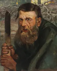 The Forest Goblin by Hans Thoma, Oil on canvas, sold Apr 2023