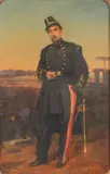 Portrait of a French officer - by Henri Félix Emmanuel Philippoteaux, Oil on canvas, sold Apr 2023