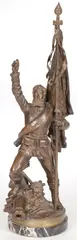 Standard Bearer of the 7th Thuringian Inft. Regl. - by Christopher Lenz, Bronze with brown patina on marble base, sold Apr 2023