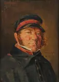 Mathias Derix, Portrait of a Man in Uniform -, Oil on wood panel