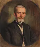 Portrait of a Distinguished Gentleman in a Feigned Oval ‐ by Continental School, Oil on canvas, sold Apr 2023