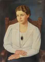 A. Lettau, Portrait of Seated Woman, Oil on canvas