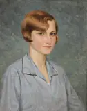 Emil Fleischmann, Portrait of Attractive Red-Haired Young Woman -, Oil on canvas
