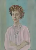 Dorothy Young Graham, Self Portrait of the Artist with Turquoise Squash Blossom ‐