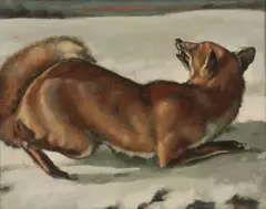 Fox Preparing for Attack - by Continental School, Oil on board, sold Apr 2023