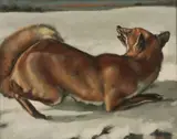 Fox Preparing for Attack - by Continental School, Oil on board, sold Apr 2023