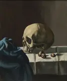 British School, A Memento Mori Still Life With Skull -, Oil on board