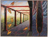 Susanne Slavick, Caladium and Cypress ‐, Oil on canvas