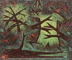 Louisa Chase, Thicket, Woodcut