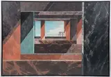 Keith Achelpohl, Abstract Interior with Classical View, Oil on canvas