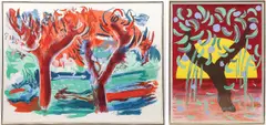 Michael Heindorff, La Campagna Tivoli and Tasso's Trees #1, Carborundum Etching and Lithograph