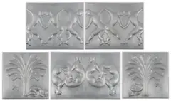 Ann Preston, Expulsion, Five-piece zinc-coated fiberglass molded relief sculpture