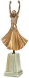 Dimitri Haralamb Chiparus, Hindu Dancer -, Bronze with gilt, silver and polychrome patina on original onyx base