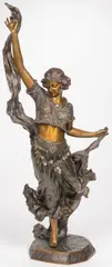 Affortunato Gori, Oriental Dancer, Bronze with brown and gold patina