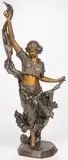 Affortunato Gori, Oriental Dancer, Bronze with brown and gold patina