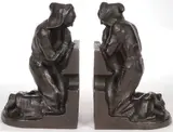 Louis McClellan Potter, Praying Monks -, Patinated bronze book ends
