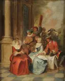 Jean-Baptiste Pater, A Noble Gathering, Oil on copper