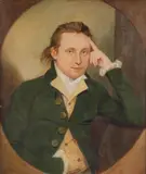 Portrait of seated gentleman by American School, Oil on canvas with feigned oval, offered Dec 2022