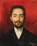 E. Sounac, Portrait of a Young Man With Goatee, Oil on canvas