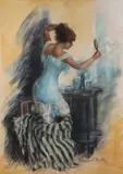Manuel Robbe, In the Dressing Room -, Pastel