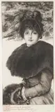 James Tissot, Promenade dans la Neige -, Etching and drypoint on cream laid paper, with the Keats verse printed in reddish brown ink along lower left margin