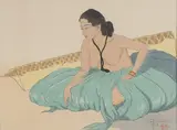 Paul Jacoulet, Sur le Sable. Rhull, Yap. (On the Beach.) -