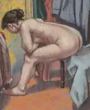 French School, Seated female Nude, Pastel on paper