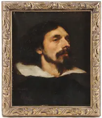 Felix Schmidt, Bearded man with collar -, Oil on canvas