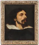 Felix Schmidt, Bearded man with collar -, Oil on canvas