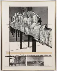 Wrapped Statues; by Christo, Screenprint in colors and photo-collage on paper, sold Dec 2022