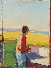Dennis Hare, Figure on Porch -, Oil on canvas