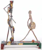 Italo Scanga, Figure with Abstraction, Oil on wood construction