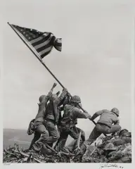 Joe Rosenthal, Raising of the Flag at Iwo Jima -, Gelatin Silver print, printed by Time Life Photo Labs 1995
