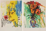 The Vanishing Face and Gala's Bouquet - by Salvador Dalí, Color lithograph on Japon paper, sold Dec 2022
