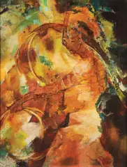 Gene Kloss, Hoop Dancer by Firelight -, Oil on canvas