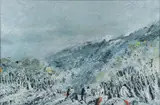 Earl Biss, Untitled Landscape with Figures, Oil on canvas