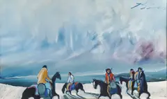 Earl Biss, Daybreak on the Snow River -, Oil on canvas