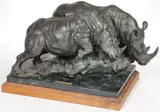 Sherry Salari Sander, Chizarira -, Bronze with brown and verdigris patina