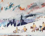 Earl Biss, High Mountain Campground, Serigraph