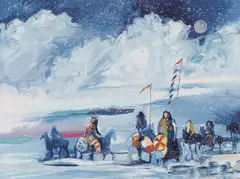 Earl Biss, War Flags on Broken Waters I -, Serigraph